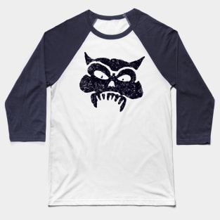 Battered Demon Skull v1 Baseball T-Shirt